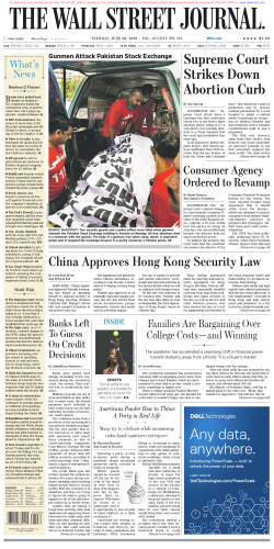 Wall Street Journal Tuesday June 30, 2020