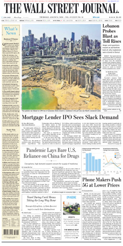 Wall Street Journal Thursday August 6, 2020