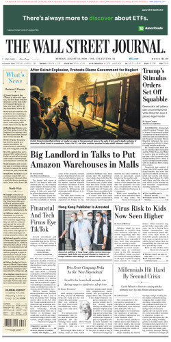 Wall Street Journal Monday August 10, 2020