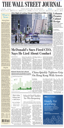 Wall Street Journal Tuesday August 11, 2020