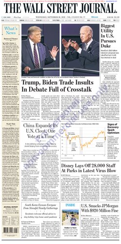 Wall Street Journal Wednesday September 30, 2020