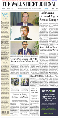 Wall Street Journal Thursday October 29, 2020