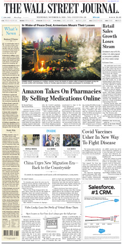 Wall Street Journal Wednesday November 18, 2020