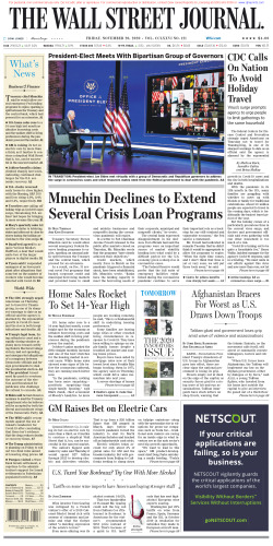 Wall Street Journal Friday November 20, 2020