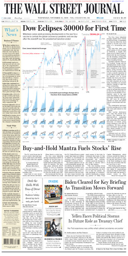 Wall Street Journal Wednesday November 25, 2020