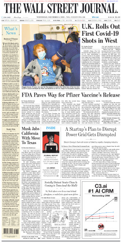 Wall Street Journal Wednesday December 9, 2020