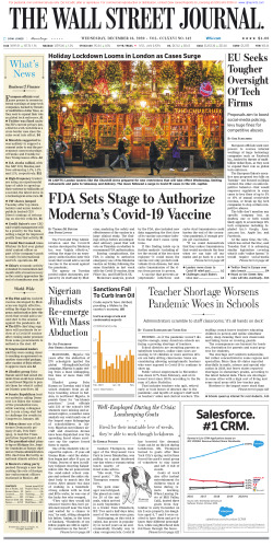 Wall Street Journal Wednesday December 16, 2020