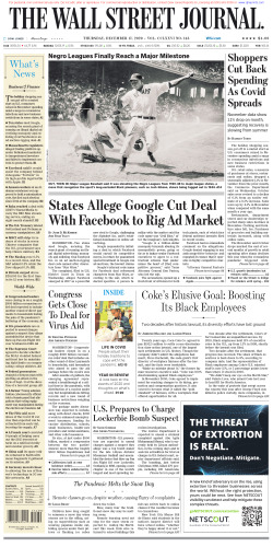 Wall Street Journal Thursday December 17, 2020