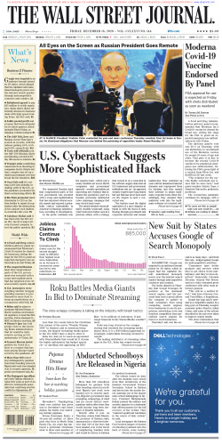 Wall Street Journal Friday December 18, 2020