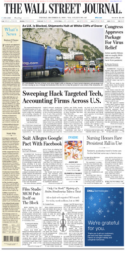 Wall Street Journal Tuesday December 22, 2020