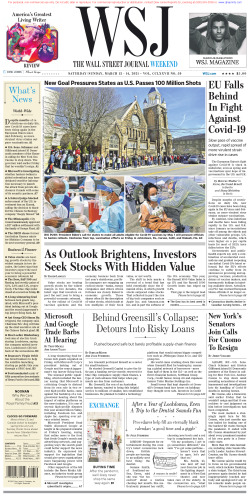 Wall Street Journal Saturday March 13, 2021