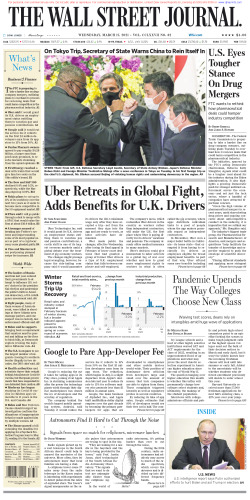 Wall Street Journal Wednesday March 17, 2021