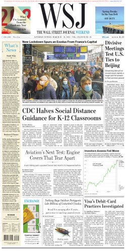 Wall Street Journal Saturday March 20, 2021