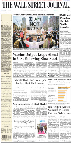 Wall Street Journal Monday March 22, 2021