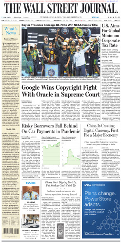 Wall Street Journal Tuesday April 6, 2021