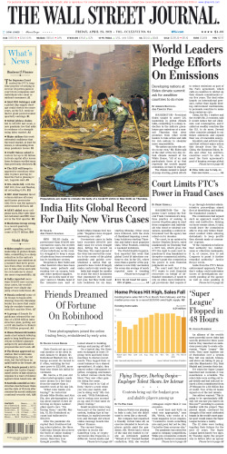 Wall Street Journal Friday April 23, 2021