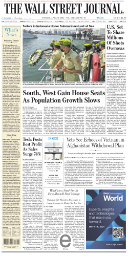 Wall Street Journal Tuesday April 27, 2021