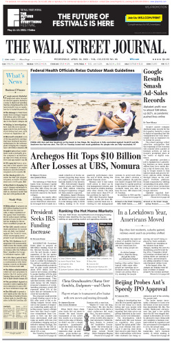 Wall Street Journal Wednesday April 28, 2021