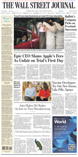 Wall Street Journal Tuesday May 4, 2021