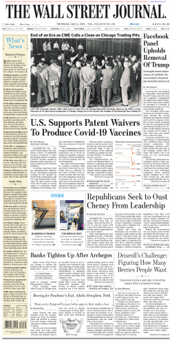 Wall Street Journal Thursday May 6, 2021