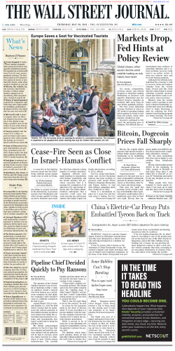 Wall Street Journal Thursday May 20, 2021