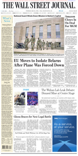 Wall Street Journal Saturday May 25, 2021