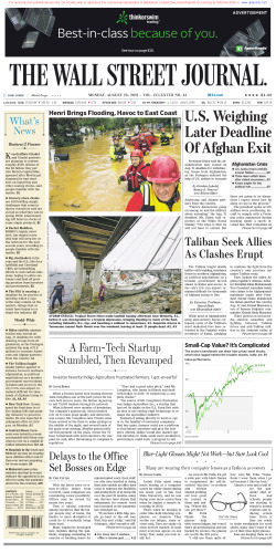 Wall Street Journal Monday August 23, 2021