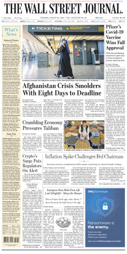 Wall Street Journal Tuesday August 24, 2021