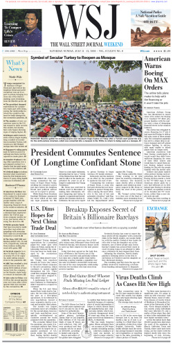 Wall Street Journal Saturday July 11, 2020