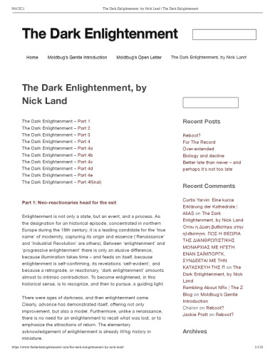 The Dark Enlightenment