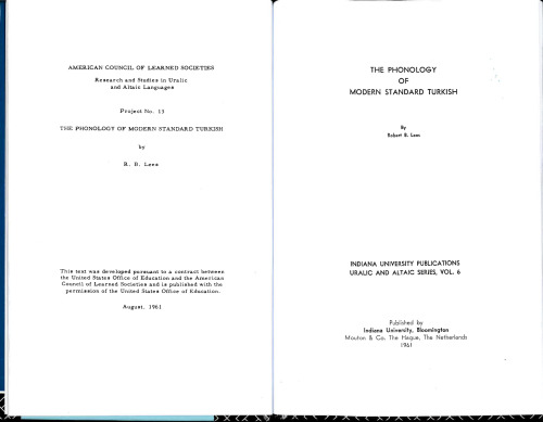 The phonology of modern standard Turkish