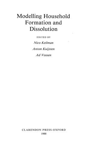 Modelling Household Formation and Dissolution