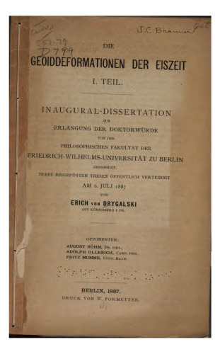 Die Geoiddeformationen der Eiszeit