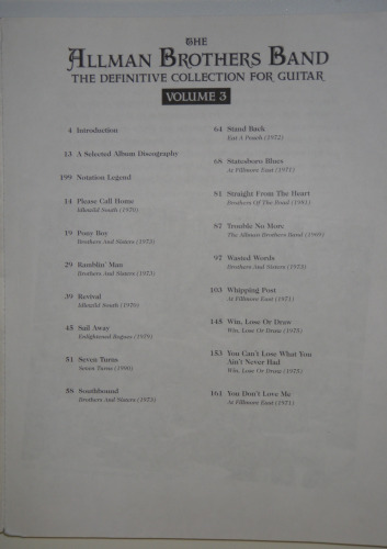 The Allman Brothers Band The Definitive Collection for Guitar Vol 3