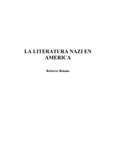 La literatura nazi en America (Biblioteca Breve) (Spanish Edition)