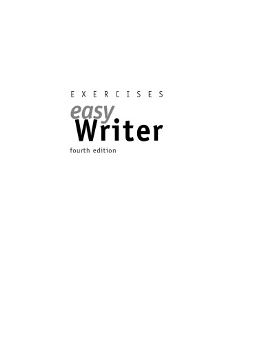 Exercises for EasyWriter, Fourth Edition