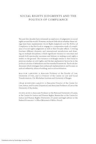Social Rights Judgments and the Politics of Compliance: Making It Stick