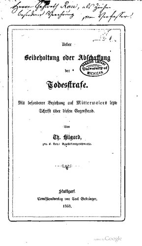 Über Beibehaltung oder Abschaffung der Todesstrafe