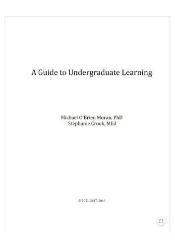 A Guide to Undergraduate Learning