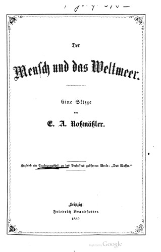 Der Mensch und das Weltmeer : Eine Skizze