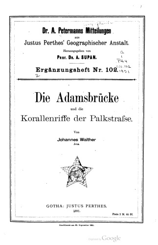 Die Adamsbrücke und die Korallenriffe der Palkstraße