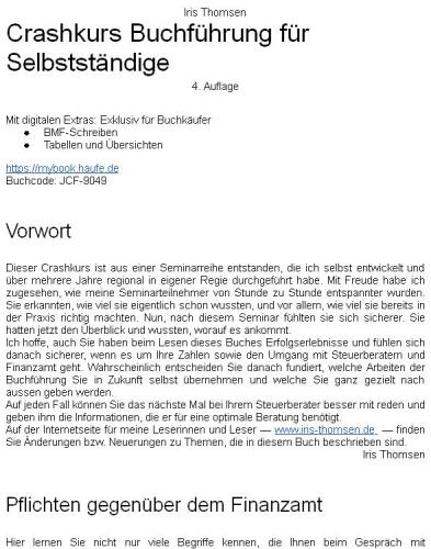 Crashkurs Buchführung für Selbstständige.