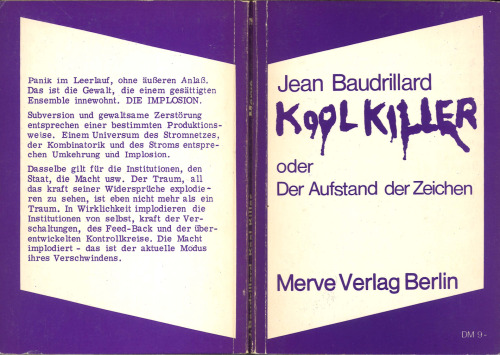 Kool Killer oder Der Aufstand der Zeichen