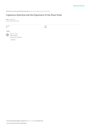 Cajamarca Quechua and the expansion of the Huari state