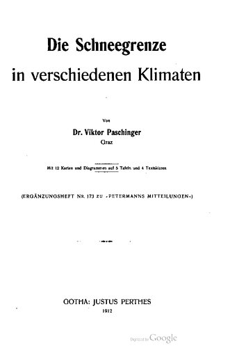 Die Schneegrenze in verschiedenen Klimaten