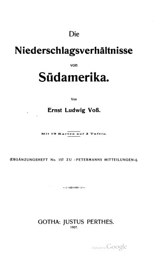 Die Niederschlagsverhältnisse von Südamerika