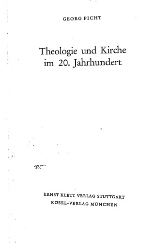 Theologie und Kirche im 20. Jahrhundert
