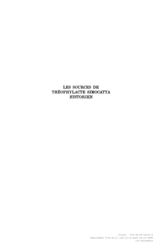 Les sources de Théophylacte Simocatta historien