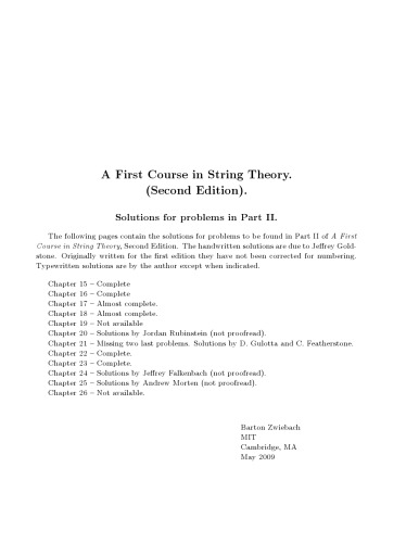 A First Course in String Theory.. Solutions. Part 2