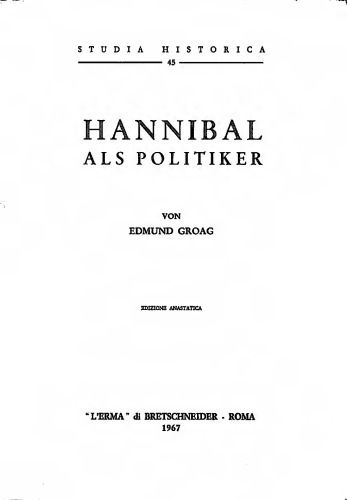 Hannibal als Politiker